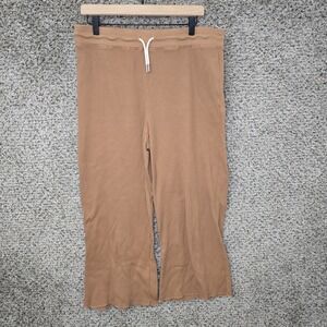 MATE Pants Womens XL Brown Organic Thermal Relaxed Fit Wide Leg Pull On Casual